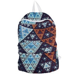 Fractal Triangle Geometric Abstract Pattern Foldable Lightweight Backpack by Cemarart