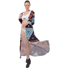 Fractal Triangle Geometric Abstract Pattern Maxi Chiffon Beach Wrap by Cemarart