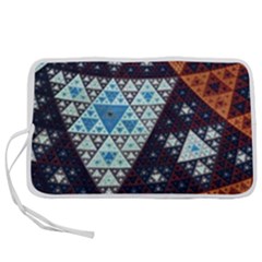 Fractal Triangle Geometric Abstract Pattern Pen Storage Case (m) by Cemarart