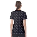 Vintage Turntable Graphic Motif Seamless Pattern Black Backgrond Women s Sport Mesh T-Shirt View2