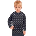 Vintage Turntable Graphic Motif Seamless Pattern Black Backgrond Kids  Hooded Pullover View1