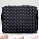 Vintage Turntable Graphic Motif Seamless Pattern Black Backgrond Make Up Pouch (Large) View1