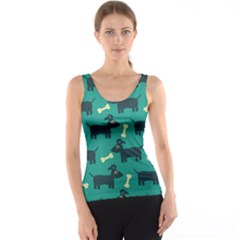 Happy Dogs Animals Pattern Women s Basic Tank Top by Ket1n9