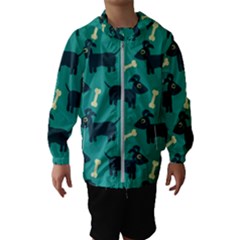 Happy Dogs Animals Pattern Kids  Hooded Windbreaker