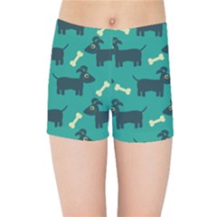 Happy Dogs Animals Pattern Kids  Sports Shorts by Ket1n9