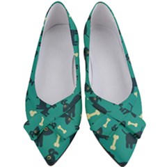 Happy Dogs Animals Pattern Women s Bow Heels