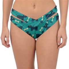 Happy Dogs Animals Pattern Double Strap Halter Bikini Bottoms by Ket1n9