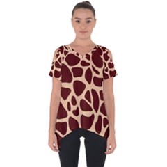 Animal Print Girraf Patterns Cut Out Side Drop T-shirt by Ket1n9