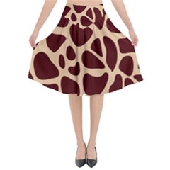 Animal Print Girraf Patterns Flared Midi Skirt by Ket1n9