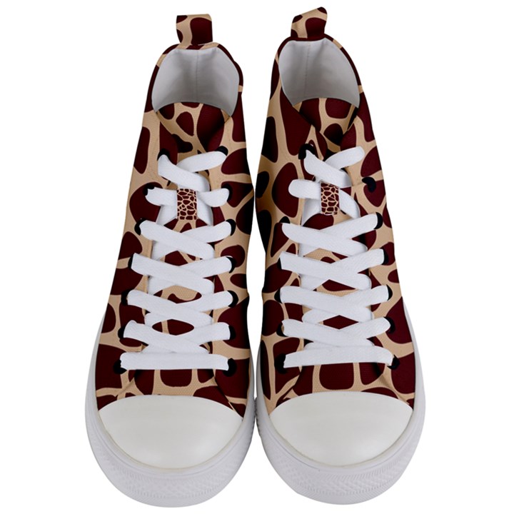 Animal Print Girraf Patterns Women s Mid-Top Canvas Sneakers