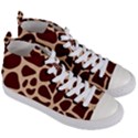 Animal Print Girraf Patterns Women s Mid-Top Canvas Sneakers View3