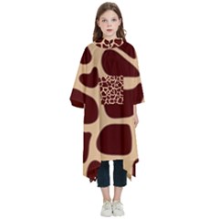 Animal Print Girraf Patterns Kids  Hooded Rain Ponchos