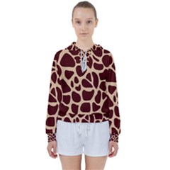 Animal Print Girraf Patterns Women s Tie Up Sweat by Ket1n9