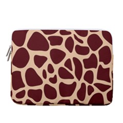 Animal Print Girraf Patterns 14  Vertical Laptop Sleeve Case With Pocket