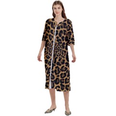 Tiger Skin Art Pattern Women s Cotton 3/4 Sleeve Nightgown by Ket1n9