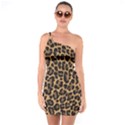 Tiger Skin Art Pattern One Shoulder Ring Trim Bodycon Dress View1