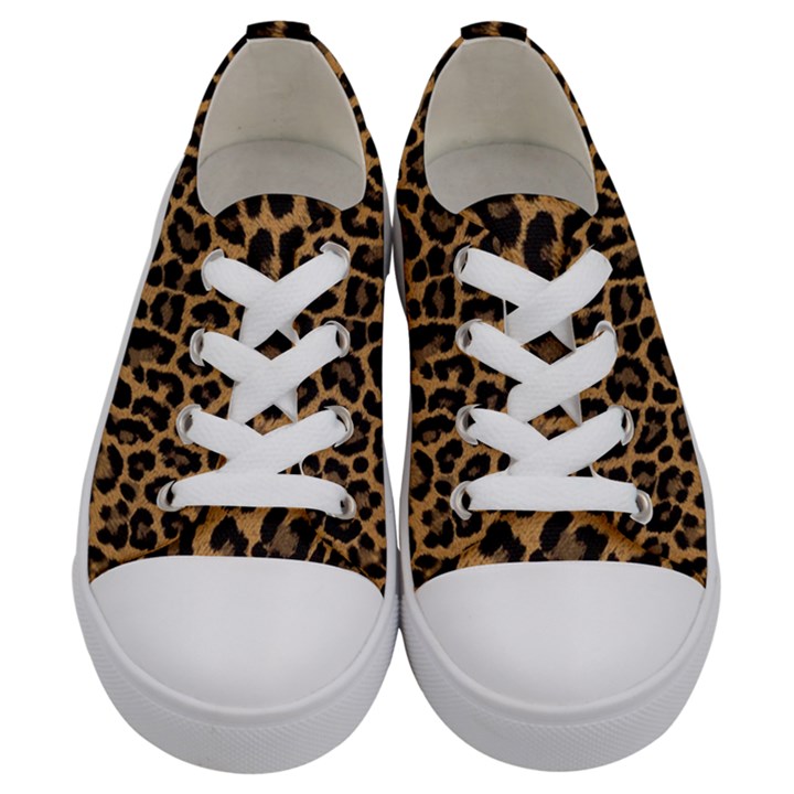 Tiger Skin Art Pattern Kids  Low Top Canvas Sneakers