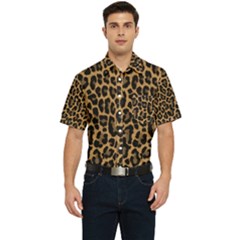 Tiger Skin Art Pattern Men s Short Sleeve Pocket Shirt  by Ket1n9