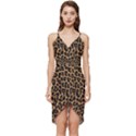 Tiger Skin Art Pattern Wrap Frill Dress View1