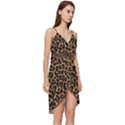 Tiger Skin Art Pattern Wrap Frill Dress View3