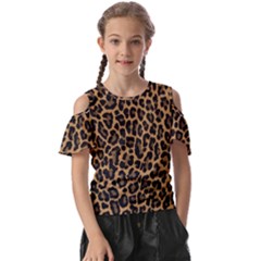 Tiger Skin Art Pattern Kids  Butterfly Cutout T-shirt by Ket1n9