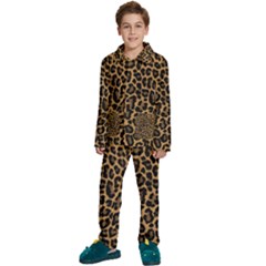 Tiger Skin Art Pattern Kids  Long Sleeve Velvet Pajamas Set by Ket1n9