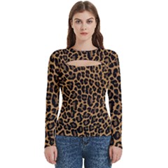 Tiger Skin Art Pattern Women s Cut Out Long Sleeve T-shirt by Ket1n9