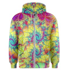 Fractal Spiral Abstract Background Vortex Yellow Men s Zipper Hoodie