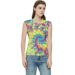 Fractal Spiral Abstract Background Vortex Yellow Women s Raglan Cap Sleeve T-shirt by Ket1n9