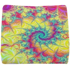 Fractal Spiral Abstract Background Vortex Yellow Seat Cushion by Ket1n9