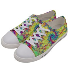 Fractal Spiral Abstract Background Vortex Yellow Men s Low Top Canvas Sneakers by Ket1n9