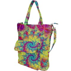 Fractal Spiral Abstract Background Vortex Yellow Shoulder Tote Bag by Ket1n9