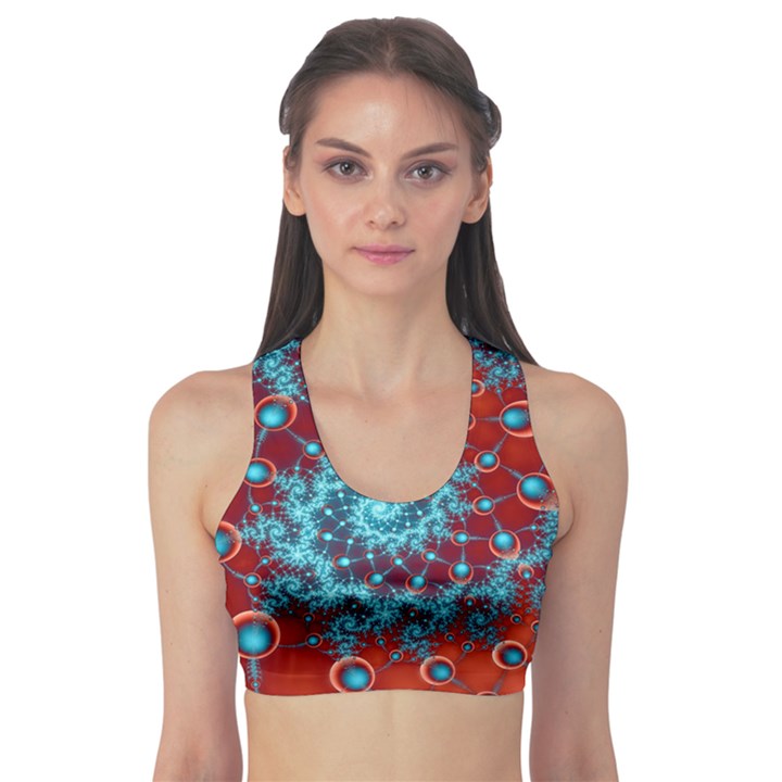 Fractal Pattern Background Fitness Sports Bra