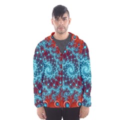 Fractal Pattern Background Men s Hooded Windbreaker