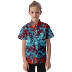 Fractal Pattern Background Kids  Short Sleeve Shirt by Ket1n9