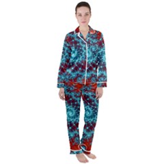 Fractal Pattern Background Women s Long Sleeve Satin Pajamas Set	