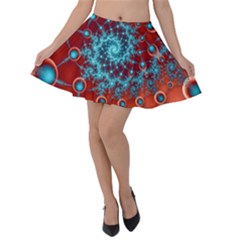 Fractal Pattern Background Velvet Skater Skirt