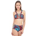 Fractal Pattern Background Cage Up Bikini Set View1