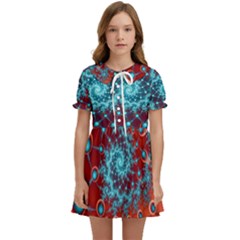 Fractal Pattern Background Kids  Sweet Collar Dress by Ket1n9