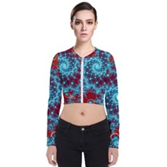 Fractal Pattern Background Long Sleeve Zip Up Bomber Jacket by Ket1n9