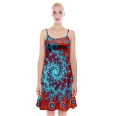 Fractal Pattern Background Spaghetti Strap Velvet Dress