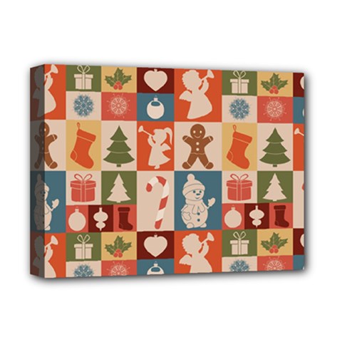 Cute Christmas Seamless Pattern Vector  - Deluxe Canvas 16  X 12  (stretched) 