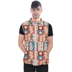 Cute Christmas Seamless Pattern Vector  - Men s Puffer Vest