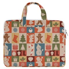 Cute Christmas Seamless Pattern Vector  - Macbook Pro 15  Double Pocket Laptop Bag 