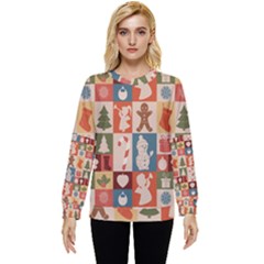 Cute Christmas Seamless Pattern Vector  - Hidden Pocket Sweatshirt