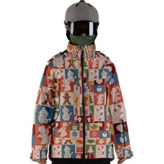 Cute Christmas Seamless Pattern Vector  - Men s Zip Ski And Snowboard Waterproof Breathable Jacket by Ket1n9