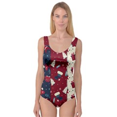 Flat Design Christmas Pattern Collection Art Princess Tank Leotard 