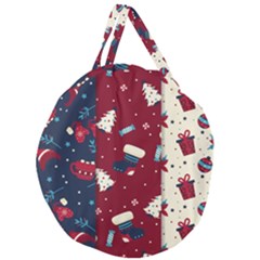 Flat Design Christmas Pattern Collection Art Giant Round Zipper Tote by Ket1n9