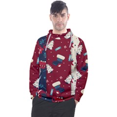 Flat Design Christmas Pattern Collection Art Men s Pullover Hoodie