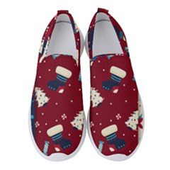 Flat Design Christmas Pattern Collection Art Women s Slip On Sneakers